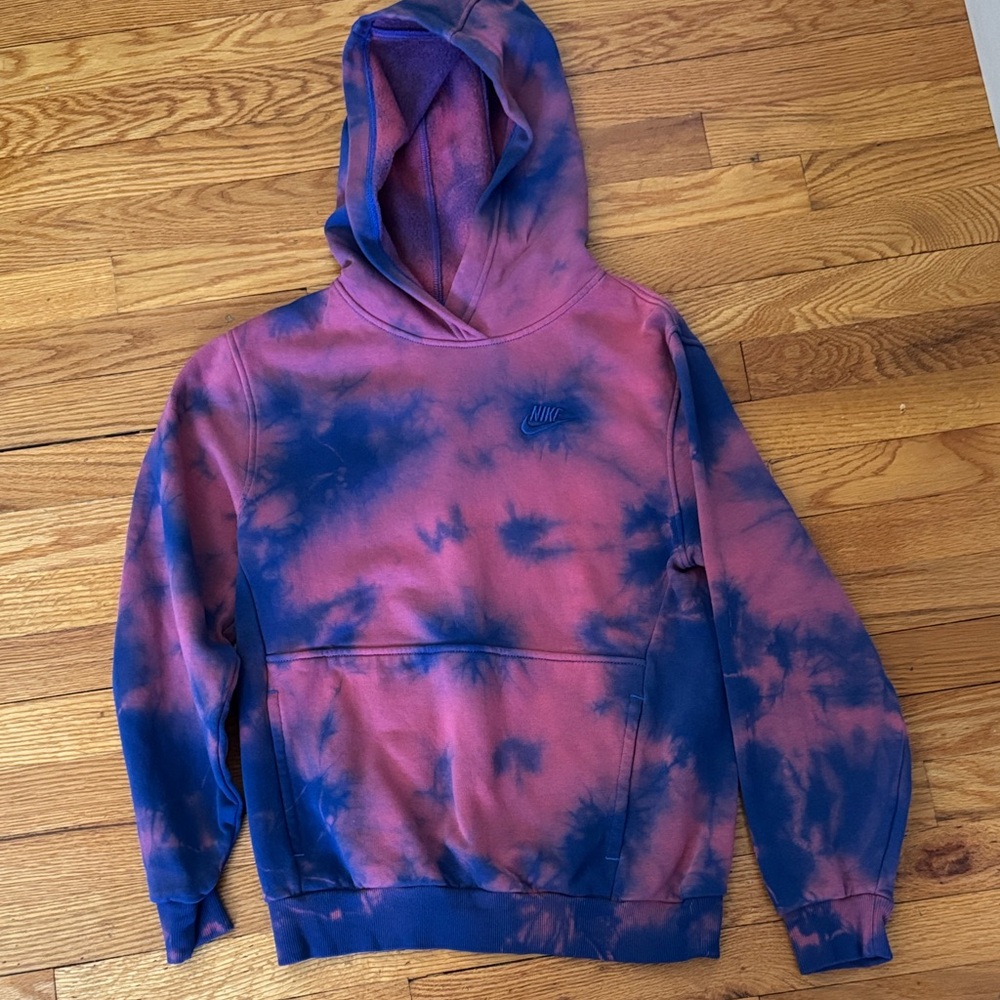 NWOT Nike Hoodie in Pink and Blue Tie-Dye